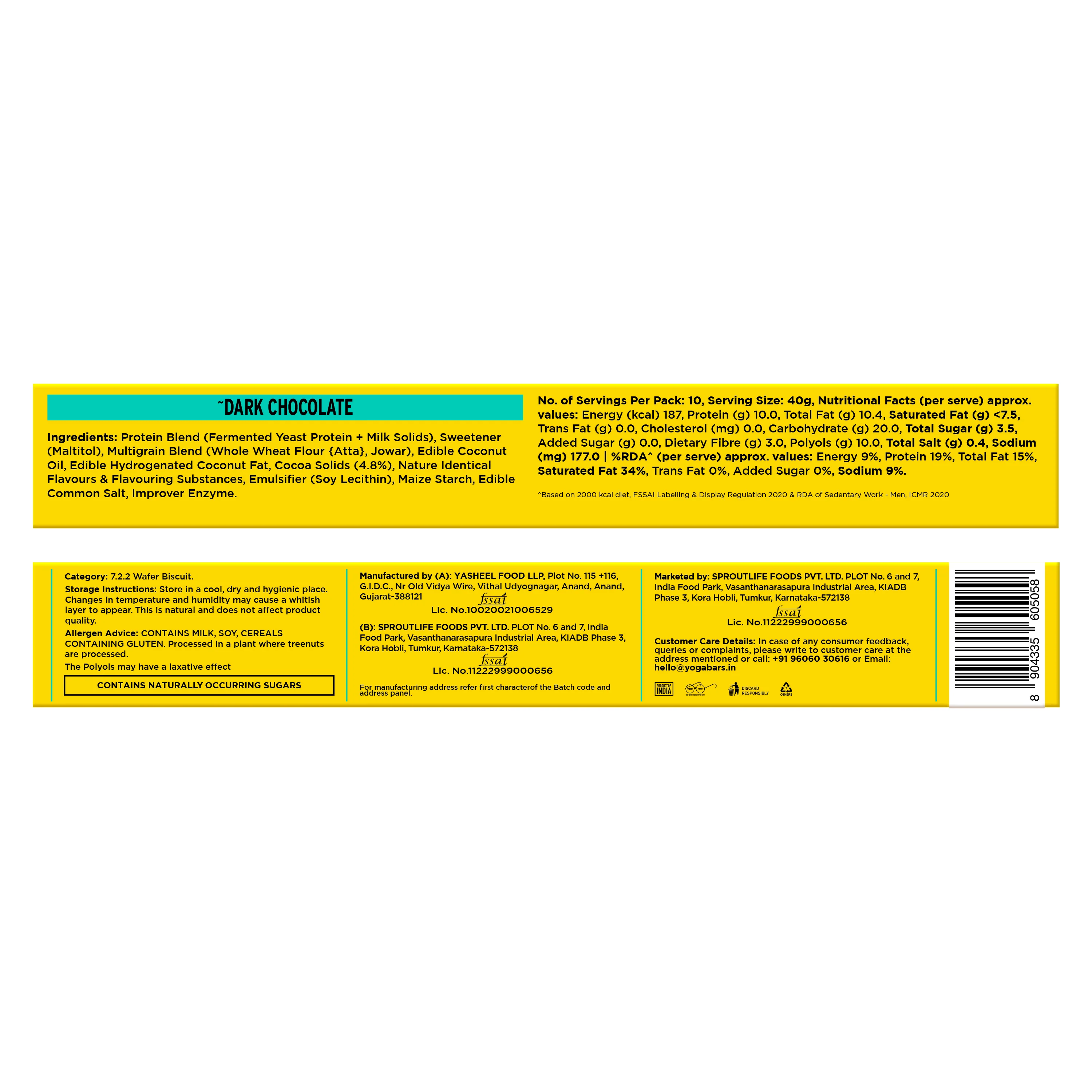10g Protein Wafer Bars Dark Chocolate Flavour - Pack of 10 - Image 6
