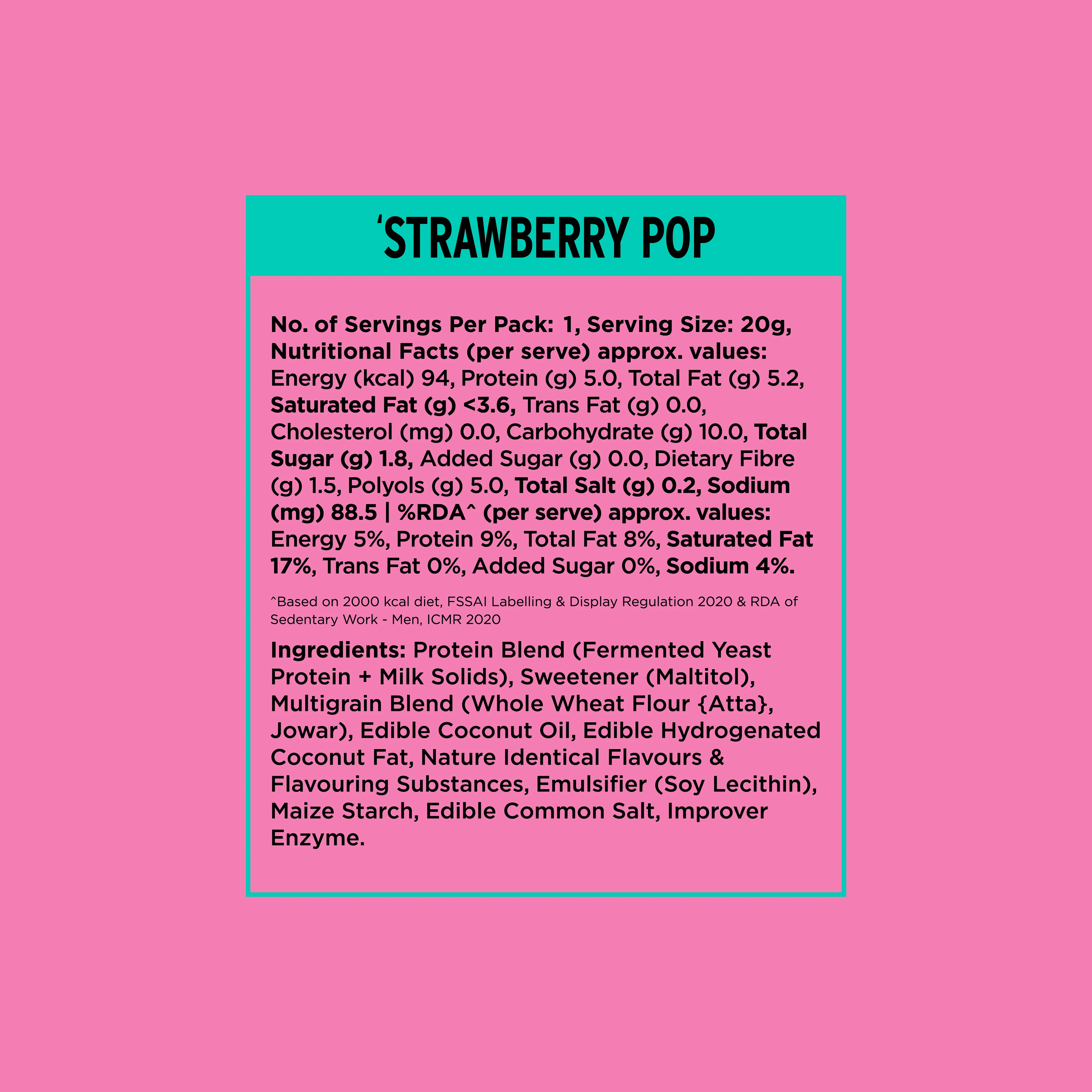 10g Protein Wafer Bars Strawberry Pop Flavour - Pack of 10 - Image 4