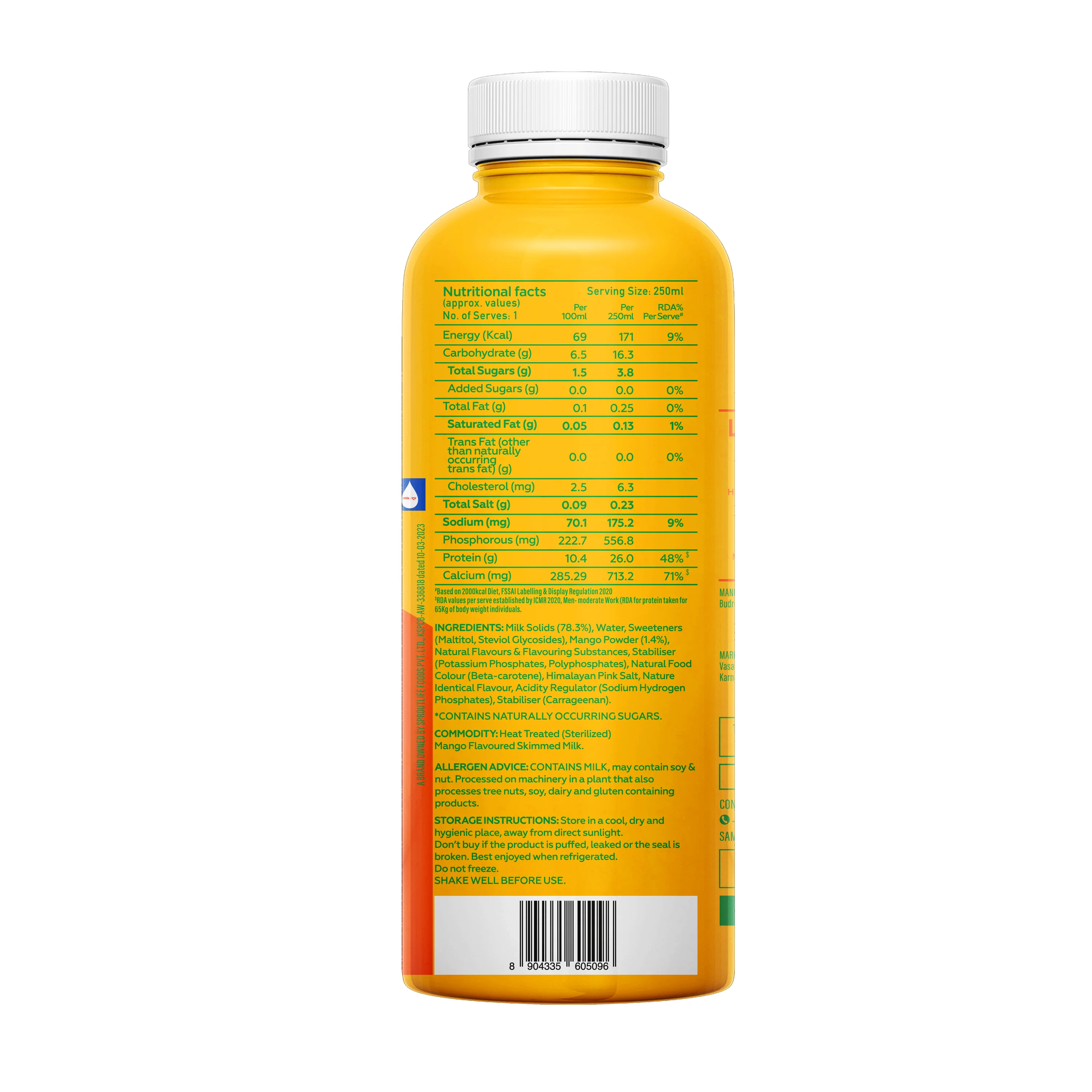 26g Protein Shake Mango Rizz - Pack of 24 - 250ml/bottle - Image 2