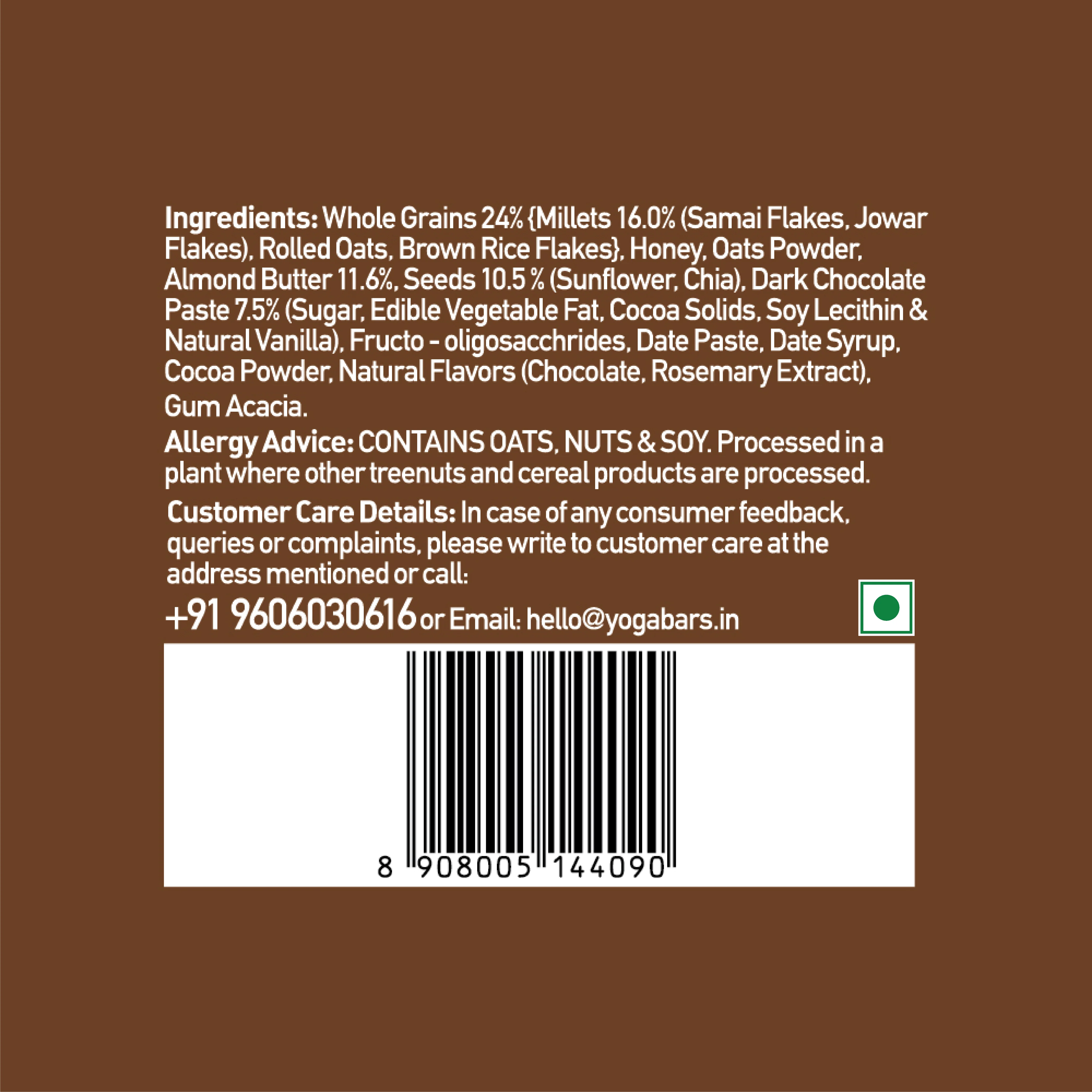 Chocolate Chunk Nut Energy Bars (Pack of 10) 350g - Image 3