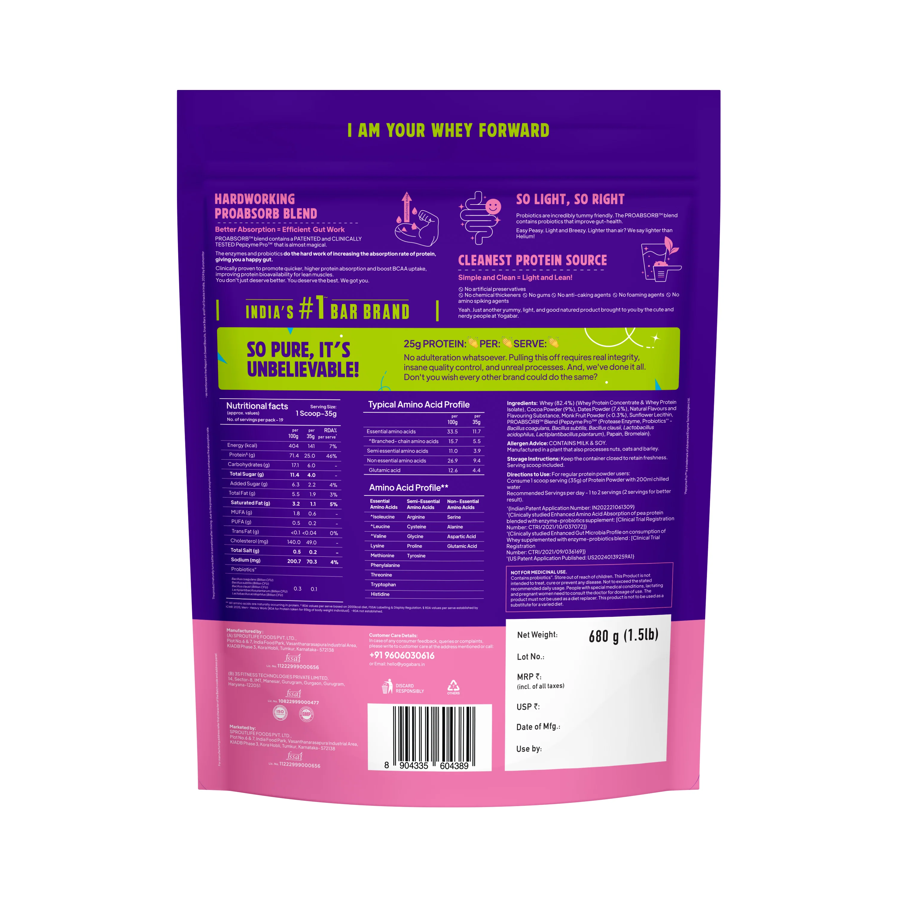 ProClean Whey with Monk Fruit (Chocolate) 680g - Image 2
