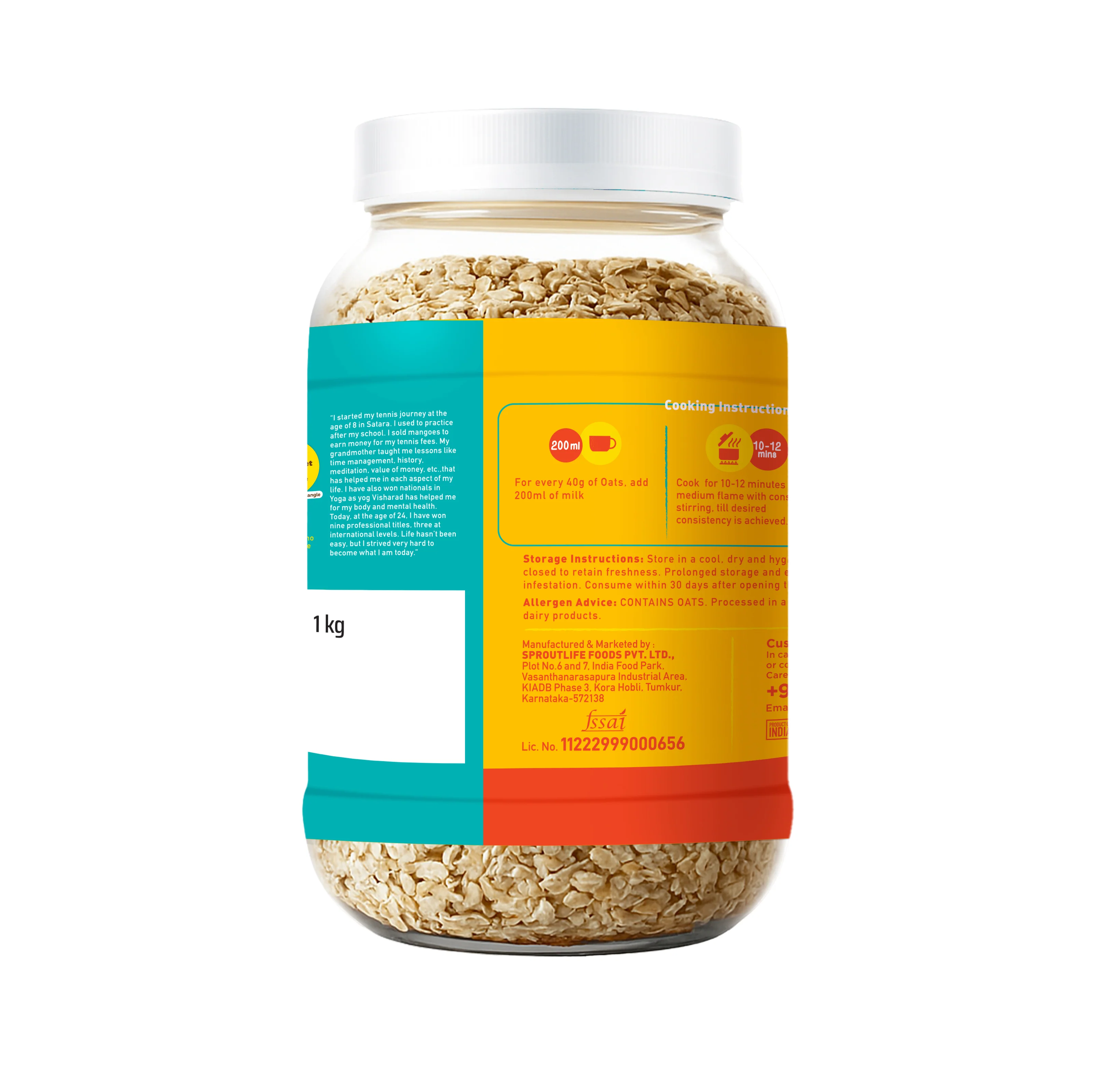 100% Rolled Oats 1kg - Image 3